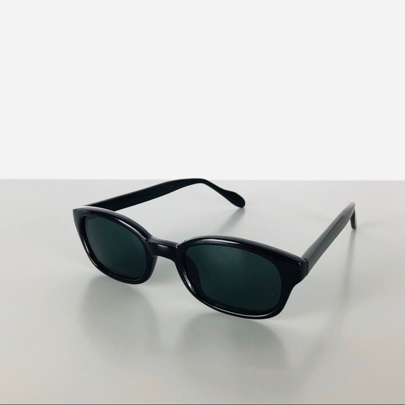 Retro 90s Slim Black Sunglasses - Picture 3 of 5